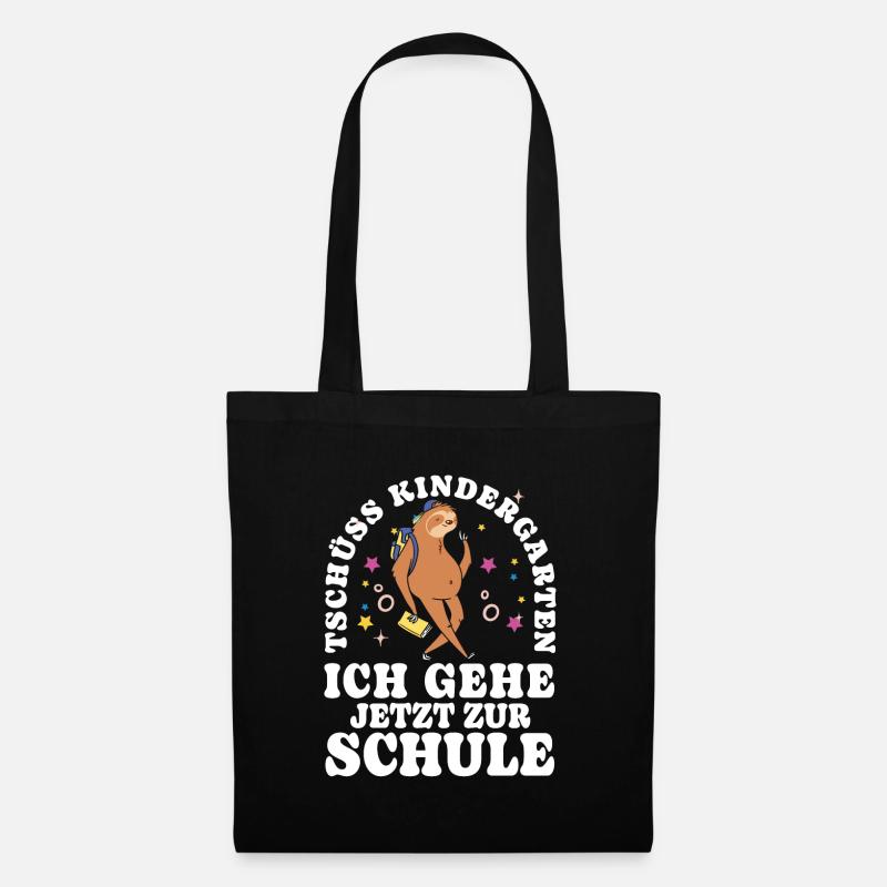 Einschulung Tschüss Kindergarten - Stoffbeutel - Schwarz