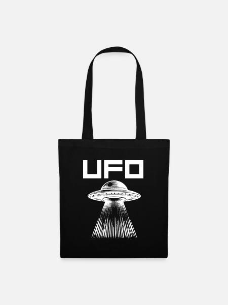 UFO-Lichtstrahl Muster - Stoffbeutel - Schwarz