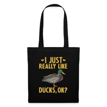 I Just Really Like Ducks OK - Tote Bag - black - Front