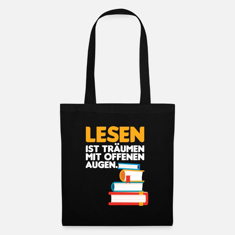 Buch lesen Bücher Leser - Stoffbeutel - Schwarz