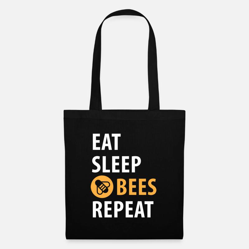 Imker. Eat, Sleep, Bees, Repeat - Stoffbeutel - Schwarz