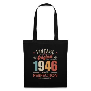 vintage original 1946 born in birthday 76 years - Tote Bag - black - Front