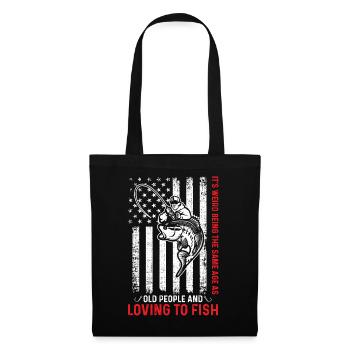 Grandfather Dad Fishing Amateur Humor Old Grandpa - Tote Bag - black - Front