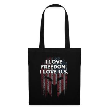 Ich liebe die Freiheit Ich liebe die patriotischen Amerikaner der USA - Stoffbeutel - Schwarz - Vorne