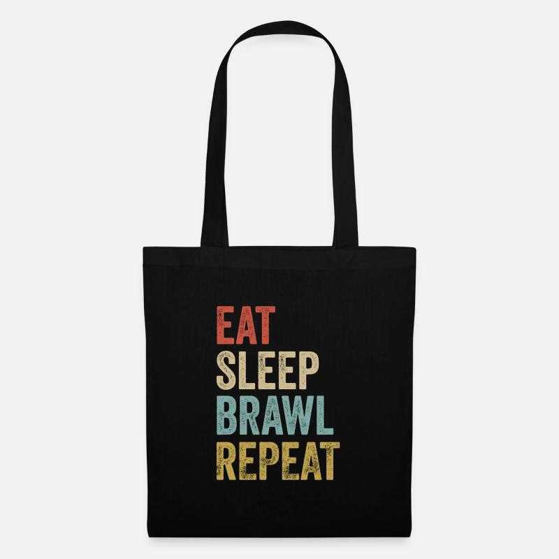 Eat Sleep Brawl Repeat - Stoffbeutel - Schwarz