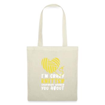 Crazy knitter - Tote Bag - nature - Front