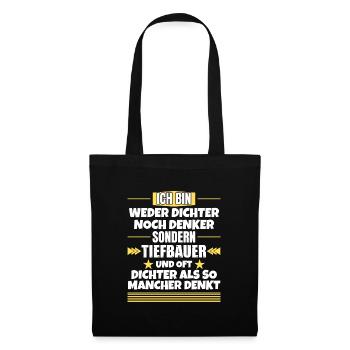 Ni poète ni penseur, mais ingénieur civil - Sac en tissu - noir - Devant