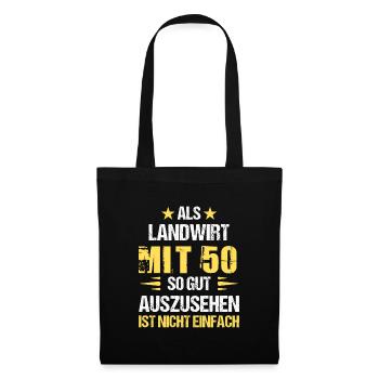 À 50 ans, beau fermier - Sac en tissu - noir - Devant