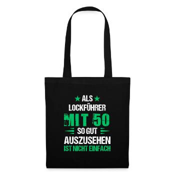 Avec 50 beaux leurres - Sac en tissu - noir - Devant