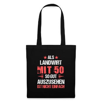 À 50 ans, beau fermier - Sac en tissu - noir - Devant
