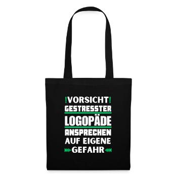 Gestresster Logopäde nicht ansprechen! - Stoffbeutel - Schwarz - Vorne