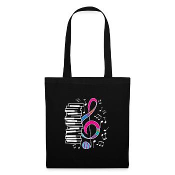 Pianist Piano Geschenk Musik Tastatur - Stoffbeutel - Schwarz - Vorne