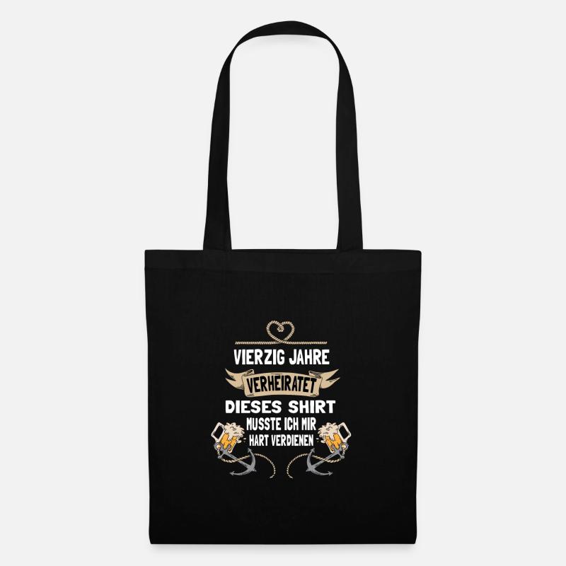 Rubinhochzeit 40.Hochzeitstag - Stoffbeutel - Schwarz