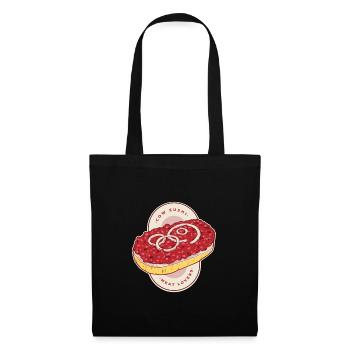 Mettbrötchen Mett Mettigel - Stoffbeutel - Schwarz - Vorne