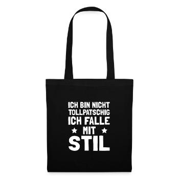 Tollpatsch Tollpatschige Freundin - Stoffbeutel - Schwarz - Vorne