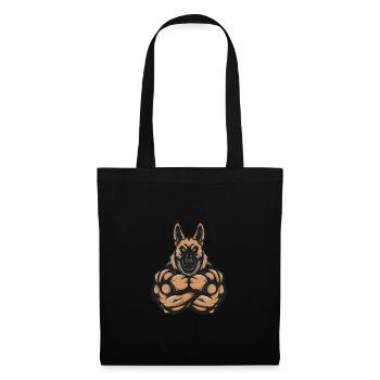 Berger Allemand Chien Muscles Musculation - Sac en tissu - noir - Devant