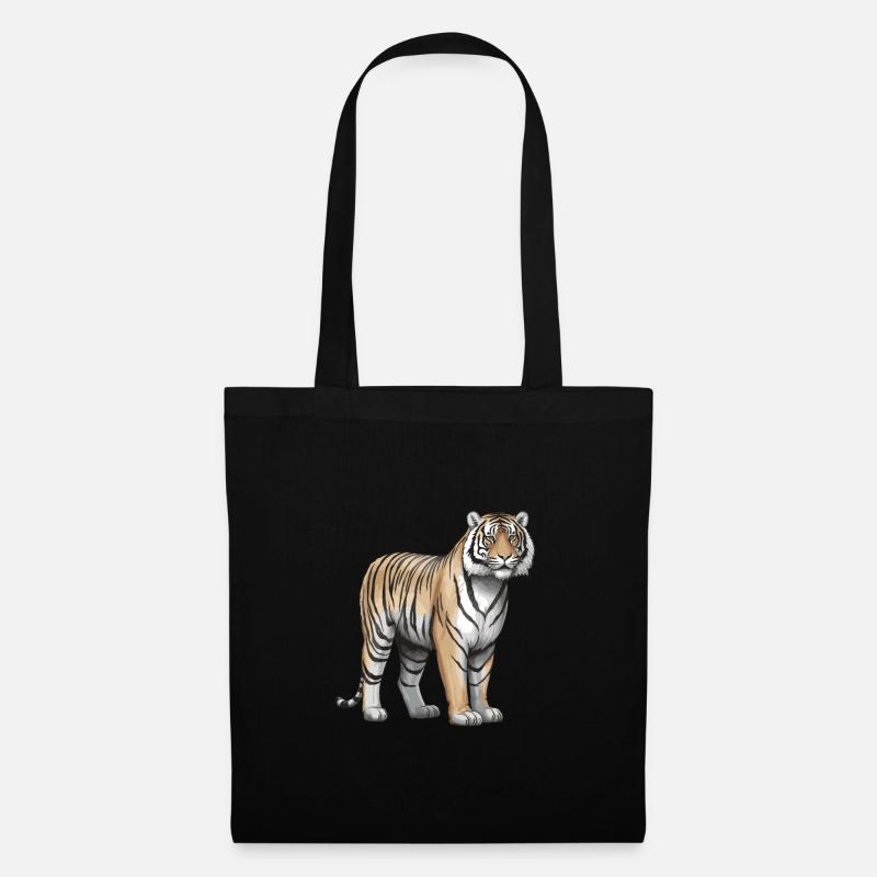 Tiger Tier - Stoffbeutel - Schwarz