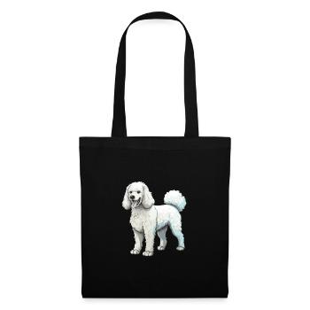 Caniche Chien - Sac en tissu - noir - Devant