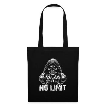 Crâne de musculation No Limit Workout avec haltère - Sac en tissu - noir - Devant