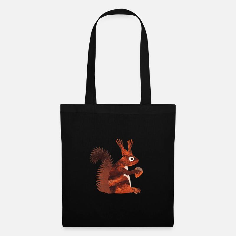 Eichhörnchen - Stoffbeutel - Schwarz