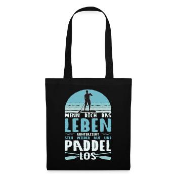 Stand Up Paddling T-Shirt Lustiges SUP Shirt - Stoffbeutel - Schwarz - Vorne