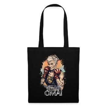 Sois gentil avec moi, ou j’aurai ma grand-mère! - Sac en tissu - noir - Devant