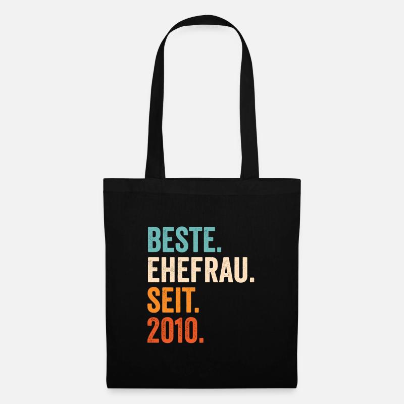 Beste Ehefrau Seit 2010 11. Hochzeitstag 11 Jahre - Stoffbeutel - Schwarz