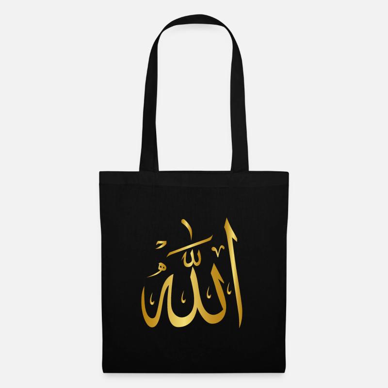 Allah arabische Schrift Gold arabisch - Stoffbeutel - Schwarz