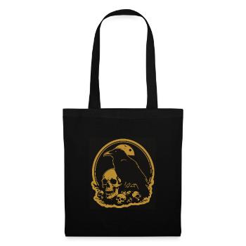 Black Raven, Raven, Raven with Skull Skull - Tote Bag - black - Front