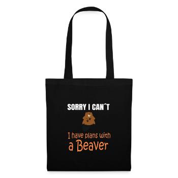 BEAVER BIEBER : Plans with a Beaver - Stoffbeutel - Schwarz - Vorne