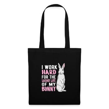 Idée de cadeau de lapin propriétaire de lapin: la vie de luxe - Sac en tissu - noir - Devant