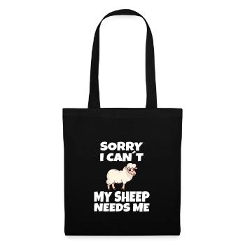 SHEEP / ANIMAL : My sheep needs me - Stoffbeutel - Schwarz - Vorne