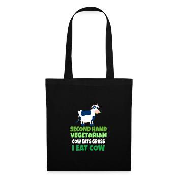 Carnivore Diet Anti-Vegan : Second Hand Vegetarian - Tote Bag - black - Front