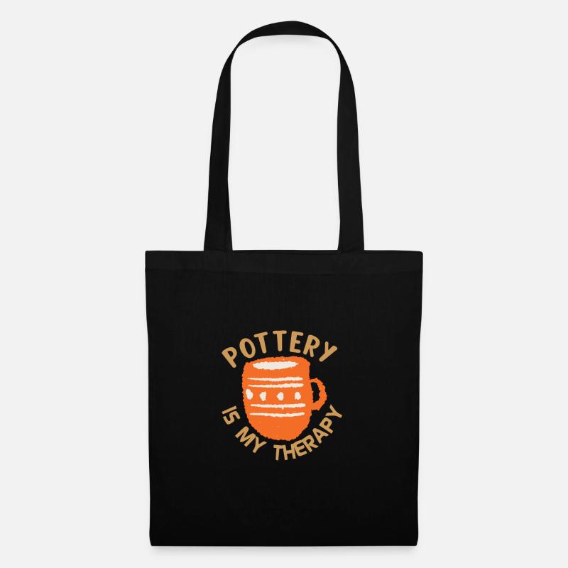 Pottery Ceramics Potter: Pottery is my Therapy - Stoffbeutel - Schwarz