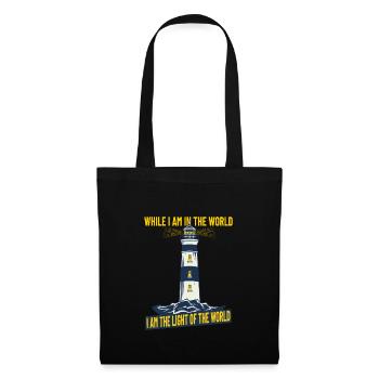 Christianity Jesus Lighthouse Gift Idea John 9:5 - Sac en tissu - noir - Devant
