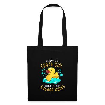 Canard en caoutchouc Canards Chasse aux oiseaux Amateur de canard Idée cadeau - Sac en tissu - noir - Devant