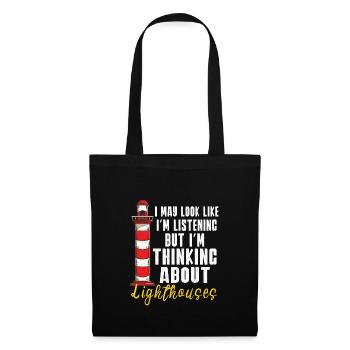 Lighthouse Seaside Nautical I Love Lighthouse - Tote Bag - black - Front