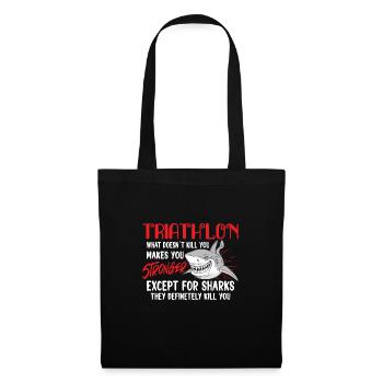 Triathlon Swim Bike Run Triathlete Sport Sharks - Stoffbeutel - Schwarz - Vorne