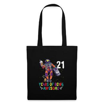 21e anniversaire Astronaute Astronomie Système solaire - Sac en tissu - noir - Devant