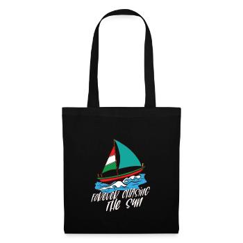 Voilier Voilier Plan de retraite nautique Yacht - Sac en tissu - noir - Devant