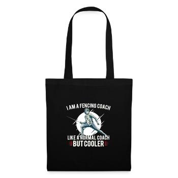 Fechten Trainer Fechter Zaun Sohn Tochter - Stoffbeutel - Schwarz - Vorne