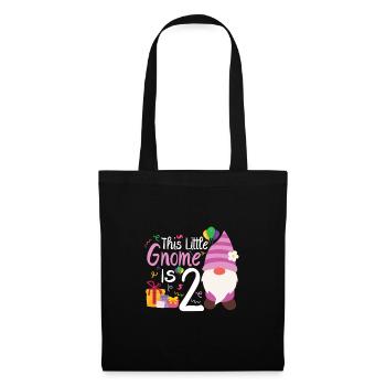 Ce petit gnome est 2 filles d’anniversaire - Sac en tissu - noir - Devant