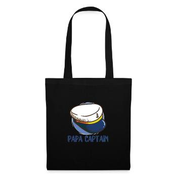 Bateau Papa Capitaine de bateau Ponton Marin Croisière - Sac en tissu - noir - Devant