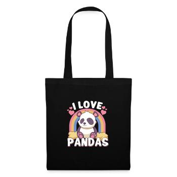 Pandabear Panda Bamboo Wildlife China - Stoffbeutel - Schwarz - Vorne