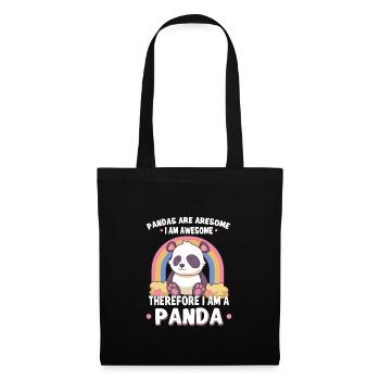 Pandabear Panda Bamboo Wildlife China - Stoffbeutel - Schwarz - Vorne