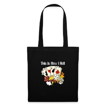 Poker Casino Poker Player Gambling Roulette Gift - Stoffbeutel - Schwarz - Vorne