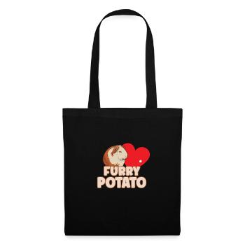 Idée cadeau de pomme de terre à fourrure pour les amateurs de cochon d’Inde - Sac en tissu - noir - Devant