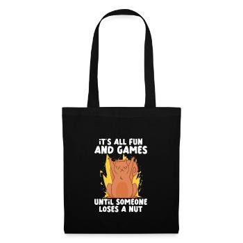 Funny Squirrel Fan Squirrel Lover Chipmunk Addict - Stoffbeutel - Schwarz - Vorne