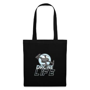 Drohne Pilot Opa Geschenkidee Alter Mann Mit - Stoffbeutel - Schwarz - Vorne