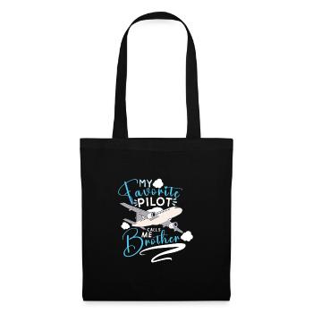 Pilot Aviation Airplane Airline Captain Aviator - Stoffbeutel - Schwarz - Vorne